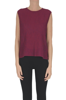 Micro checked print top