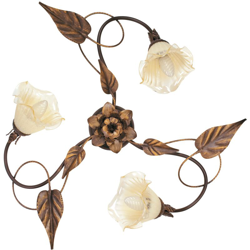 Plafoniera Elegante Metallo Ramato Decoro A Mano Floreale Diffusori Vetro Classica E14 Ambiente I-autunno/pl3 - GT LUCE características
