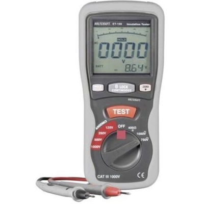 VOLTCRAFT ET-100 Misuratore di isolamento 125 V, 250 V, 500 V, 1000 V 400 MΩ