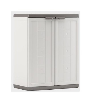 KIS - Armadio basso in resina 'Jolly' (Bianco/Grigio)