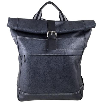 Zaino In Pelle Naturale Stile Casual 40x32x10 Cm Colore Grigio Scuro