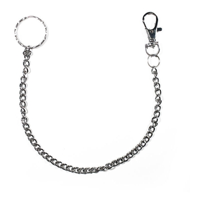1 portachiavi a catena metallo con gancio moschettone e anello brise modello 2 - ASIASHOPPING
