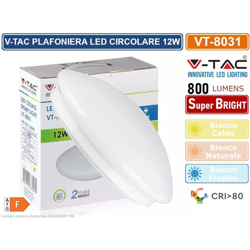 Plafoniera Led 12W forma circolare V-TAC VT-8031 3000K en oferta
