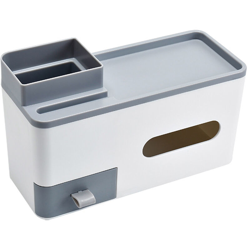 Organizer da scrivania con cassetti per il trucco Scatola portaoggetti Collezione Dispenser di tovaglioli di carta Scaffale da scrivania Organizer en oferta
