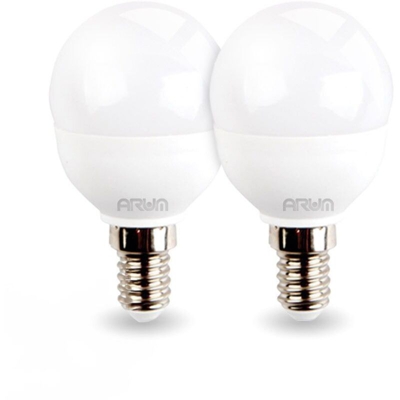 Lotto di 2 lampadine a LED E14 P45 5.5W Eq 40W | Température de Couleur: Bianco neutro 4000K - ARUM LIGHTING