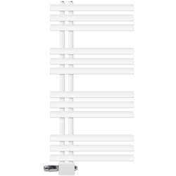ECD Germany Radiatore scaldasalviette bagno asciugamani 500 x 1000 mm radiatore bianco kit di montaggio a parete + termostato universale precio