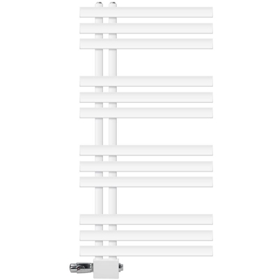 ECD Germany Radiatore scaldasalviette bagno asciugamani 500 x 1000 mm radiatore bianco kit di montaggio a parete + termostato universale
