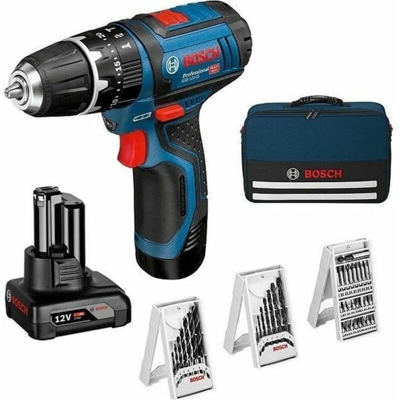 Bosch GSB 12V-15 Promo Pack Trapano Avvitatore a Percussione a Batteria 12V Li-Ion