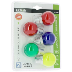 Lotto di 5 lampadine B22 Blister variegato Ghirlanda da esterno - ARUM LIGHTING características