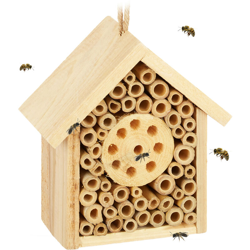 Casetta per Insetti, Alveare per Api, Coccinelle & Vespe, Giardino & Balcone, Bee Hotel per Esterno, Naturale - RELAXDAYS características