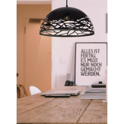 Lampadario a sospensione CUPOLA E27 in ferro verniciato | Nero - UNIVERSO características