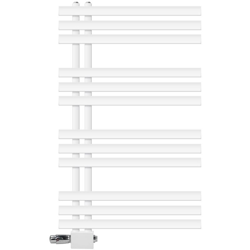 ECD Germany Radiatore bagno bianco 600 x 1000 mm con termostato + set di collegamento centrale - kit di montaggio a parete - protezione antigelo precio