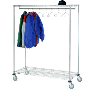 Carrello porta abiti cromato Dimensioni cm 45x120 Altezza cm 190 - SOCEPI