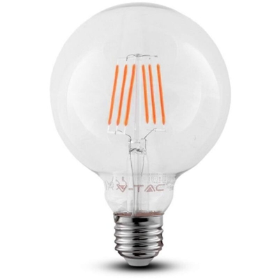 V-Tac Pro Vt-287 Lampadina Led Filamento E27 6W Globo G125 Chip Samsung - Sku 292