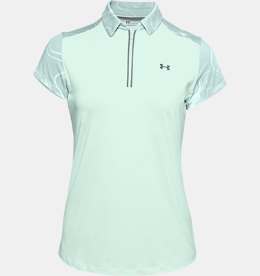 Polo a manica corta UA Zinger Zip da donna