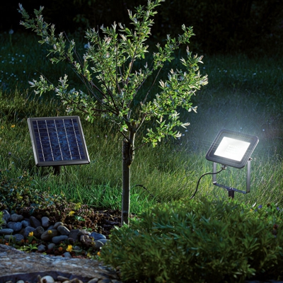 Faretto solare a luce bianca fredda. Lampada solare a LED. Decorazione da giardino, esotec 102702