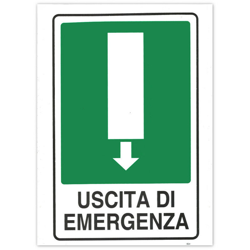 10 cartelli targa uscita di emergenza in basso sicurezza segnaletic pvc 20x30 cm - ASIASHOPPING precio