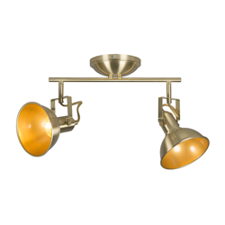 Faretto tommy - rustico - Acciaio - Oro - Oblungo Max. 2 x Watt - Qazqa en oferta