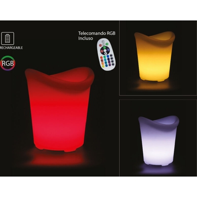 Secchio del Ghiaccio LED 3W RGB con Telecomando IR 24 Tasti e Alimentatore IP54 Dimmerabile - V-tac
