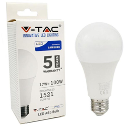Lampadina LED Chip Samsung E27 17W A65 4000K - V-tac en oferta