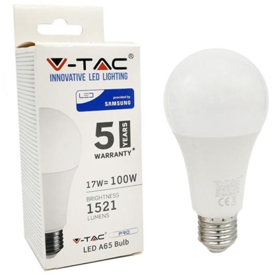 Lampadina LED Chip Samsung E27 17W A65 4000K - V-tac