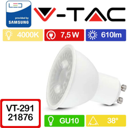 Faretto LED Chip Samsung GU10 8W 38° 4000K - V-tac precio