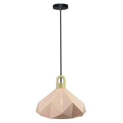 Lampadario LED a Prisma in Metallo con Portalampada E27 (Max 60W) Colore Rosa e Attacco in Legno - V-tac en oferta