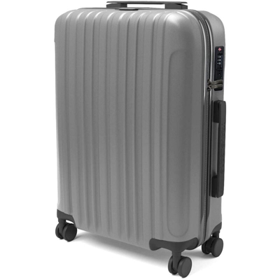 Sammy - Trolley rigido bagaglio a mano valigia voli 4 ruote 55 x 35 x 20 cm Grigio - EGLEMTEK