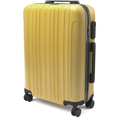 Sammy - Trolley rigido bagaglio a mano valigia voli 4 ruote 55 x 35 x 20 cm Gold Champagne - EGLEMTEK