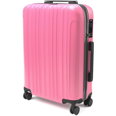 Sammy - Trolley rigido da viaggio bagaglio a mano valigia voli 4 ruote 55 x 35 x 20 cm, Pink - EGLEMTEK