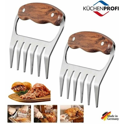 Set 2 Forchette Ad Artiglio Di Orso In Acciaio Inox - Manico Legno 'Kuchenprofi - KÜCHENPROFI