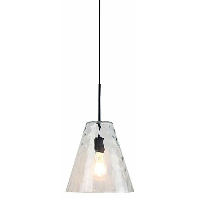 Lampadario LED a Cono in Vetro con Portalampada E27 (Max 60W) Colore Trasparente - V-tac