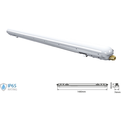 Plafoniera LED Impermeabile 48W 150cm 4000K IP65 - V-tac