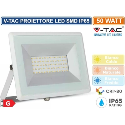 Faro LED SMD 50W E-Series Colore Bianco 6500K IP65 - V-tac