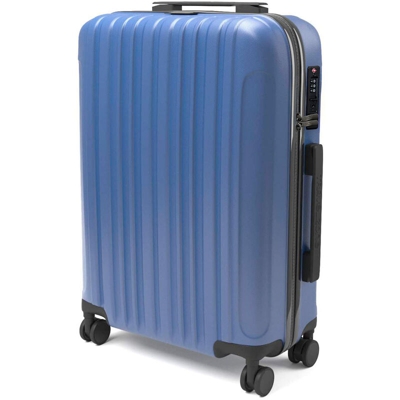 Sammy - Trolley rigido da viaggio bagaglio a mano valigia voli 4 ruote 55 x 35 x 20 cm, Blu - EGLEMTEK