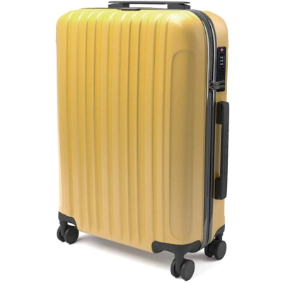 Sammy - Trolley rigido da viaggio bagaglio a mano valigia voli 4 ruote 55 x 35 x 20 cm, Giallo - EGLEMTEK