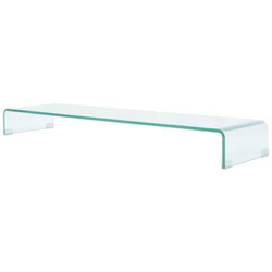 Mobile / rialzo Porta Tv In Vetro Trasparente 120x30x13 Cm en oferta