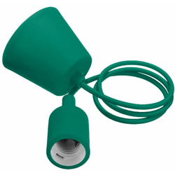 Portalampada a Sospensione E27 (Max 60W) in Silicone Verde - V-TAC en oferta