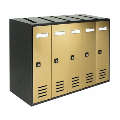 Cubo Composto 5 Posti Verticale Colore Oro L. 53 X H. 38,5 X P. 25 Cm - Alubox