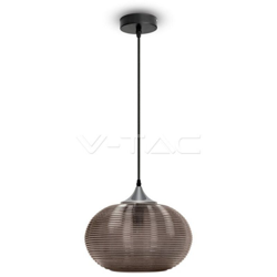 Lampadario LED V-TAC a Sfera in Vetro Ondulato e Metallo con Portalampada E27 (Max 60W) Colore Nero Trasparente precio