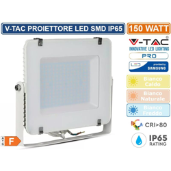 Faro LED V-TAC SMD Chip Samsung 150W Colore Bianco 6400K IP65 características