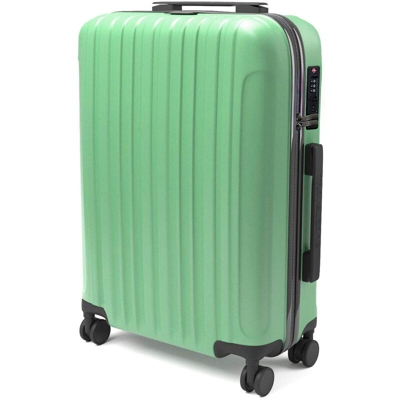 Sammy - Trolley rigido da viaggio bagaglio a mano valigia voli 4 ruote 55 x 35 x 20 cm, Verde - EGLEMTEK