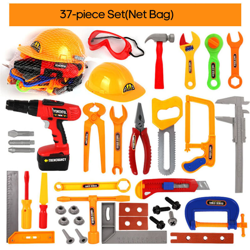Kids Play Toddler Tool Set Gioco di ruolo Kit di strumenti Accessori Giocattoli educativi per bambini Regalo, 37 pezzi (borsa a rete) - ASUPERMALL precio
