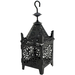 Rebecca Mobili Lanterna Porta Candela Nera Metallo Con Gancio 38x14x14 - MOBILI REBECCA en oferta