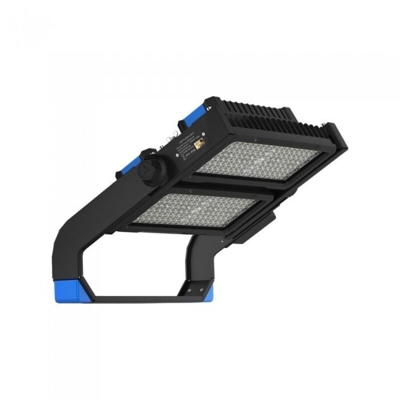 Faro LED V-TAC Chip Samsung 500W con Driver MeanWell Colore Nero e Blu 60° 4000K Dimmerabile IP65