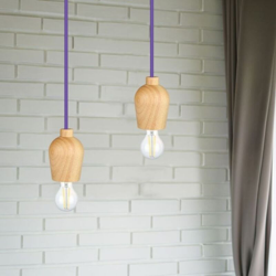 Lampadario LED in Legno con Portalampada E27 (Max 60W) con Cavo Viola - V-tac características
