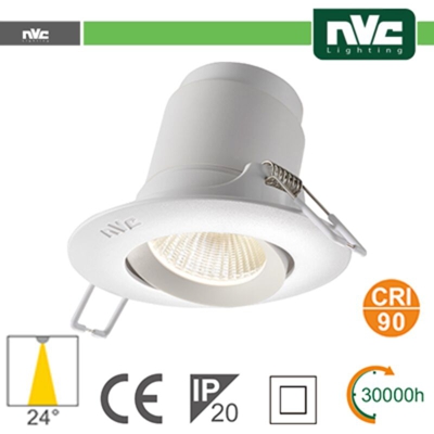 NVC - faro direzionabile led 220-240 volt 24° 9 watt A+ CE IP20 bianco bianco naturale no lif nv39a9w4k24