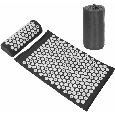 Set Tappetino Agopressione,Tappetino per Agopressione+Cuscino per Agopuntura,Rilassamento Muscolare, Circolazione Sanguigna, con Borsa da Viaggio