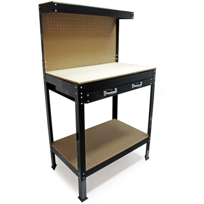 Banco da lavoro 1150x550x1400mm Tavolo da officina con parete forata - WILTEC