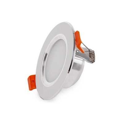 Greenice - Downlight LED Ø98Mm Cornice D'Argento 3W 240Lm 30.000H | Bianco Caldo (PCE-DL3W-P-W)